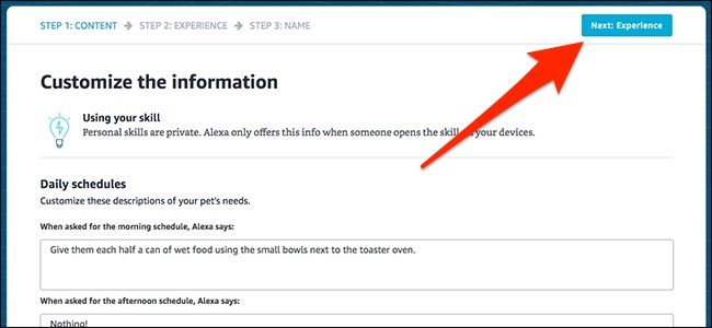 Настройка Experience: приветствие и ответы