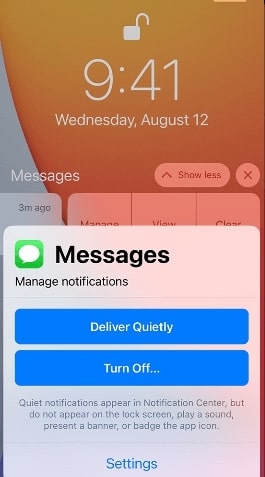 Отключить «Доставлять тихо» - Не приходят текстовые уведомления на iPhone