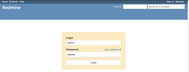Вход в Redmine