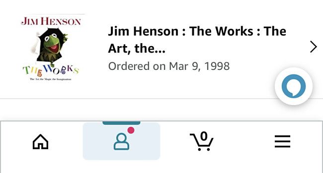 Первый заказ в мобильном приложении Amazon отображается внизу списка.