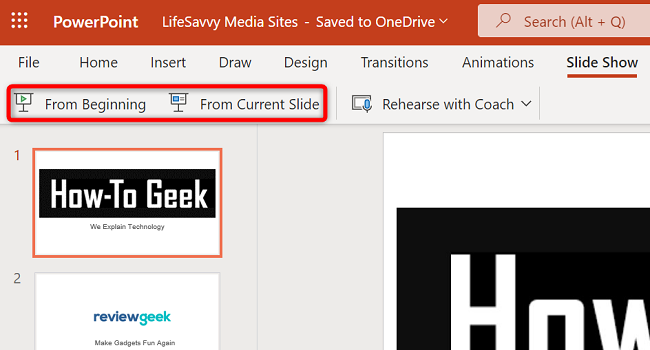 Выберите «С начала» в веб-версии.