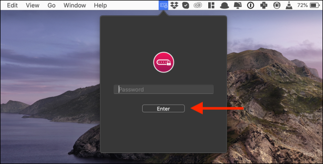 Enter the password and click on Enter