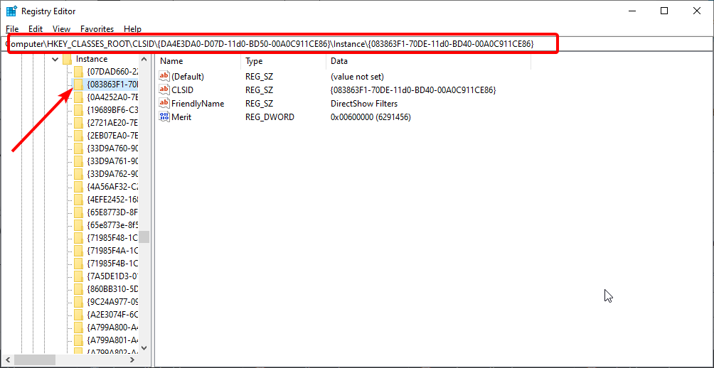 Путь в реестре