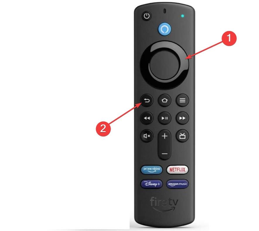 Пульт Fire TV — вид крупным планом