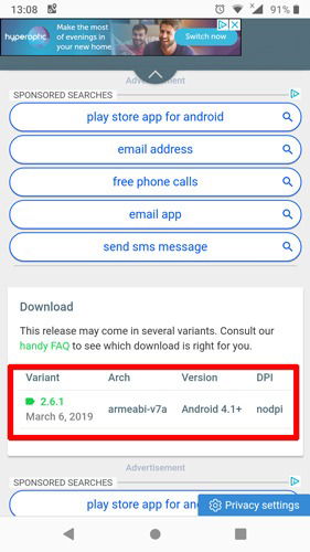 Pagina di APKMirror: sito per scaricare APK affidabili