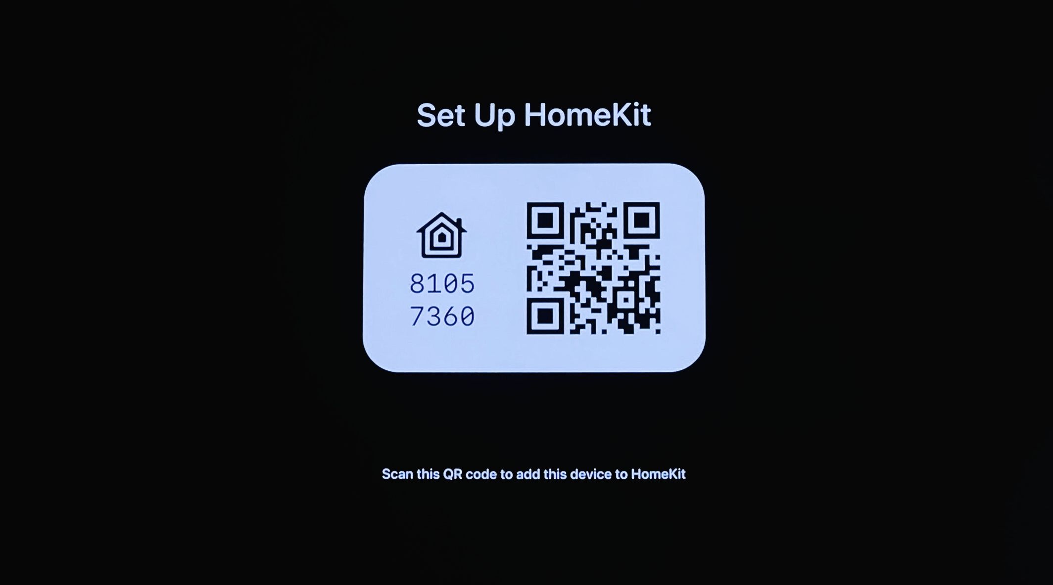 Код пары HomeKit на экране Roku