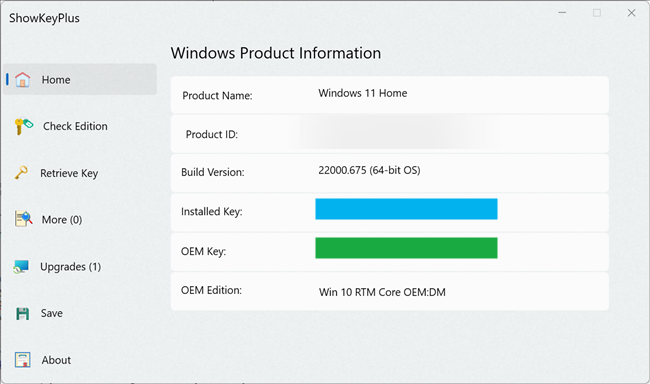 ShowKeyPlus might display multiple keys depending on what you've done with your system.