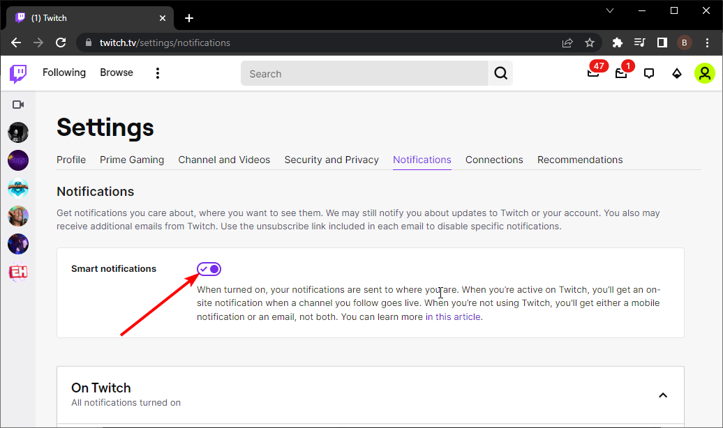 Smart notifications отключить