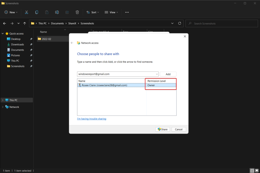 Взять право собственности на папку в Windows 11