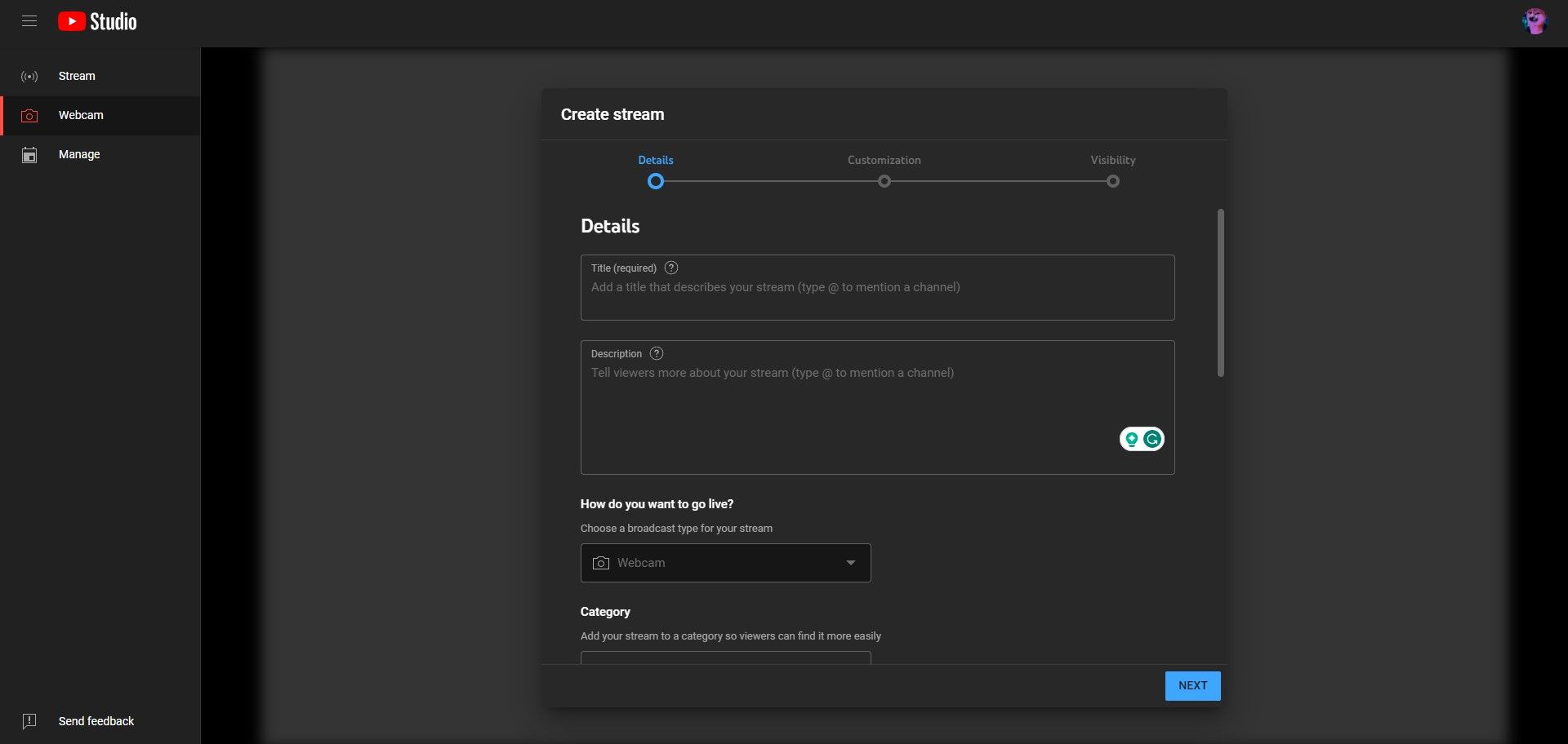 создание трансляции на YouTube — заголовок и описание