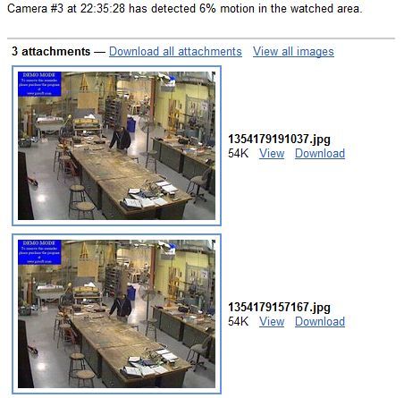 Снимок с обнаружением движения: студент в мастерской