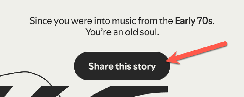 Скриншот: кнопка 'Share This Story' в Spotify