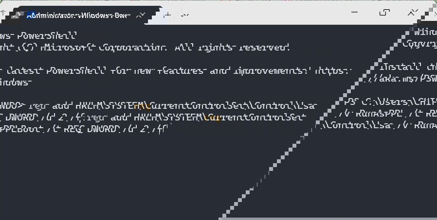 Ввод команды в PowerShell
