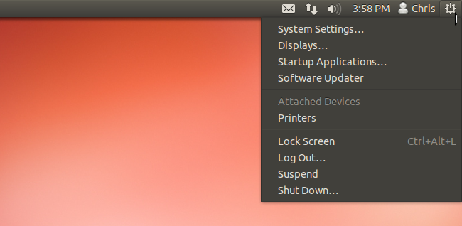 Панель индикаторов в правом верхнем углу экрана