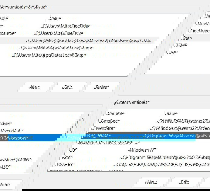 Финализированный путь к папке Java в Переменных среды Windows