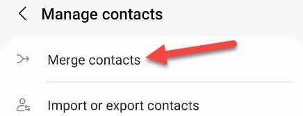 Выберите Merge Contacts для поиска дубликатов.