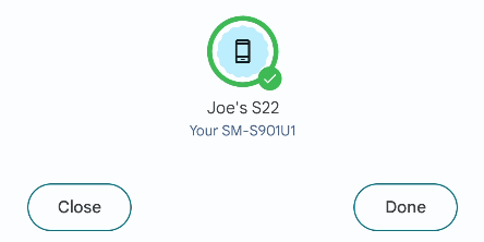 Передача завершена, нажмите «Готово»