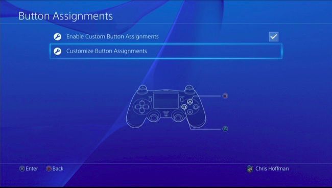 Экран с визуализацией текущих назначений кнопок