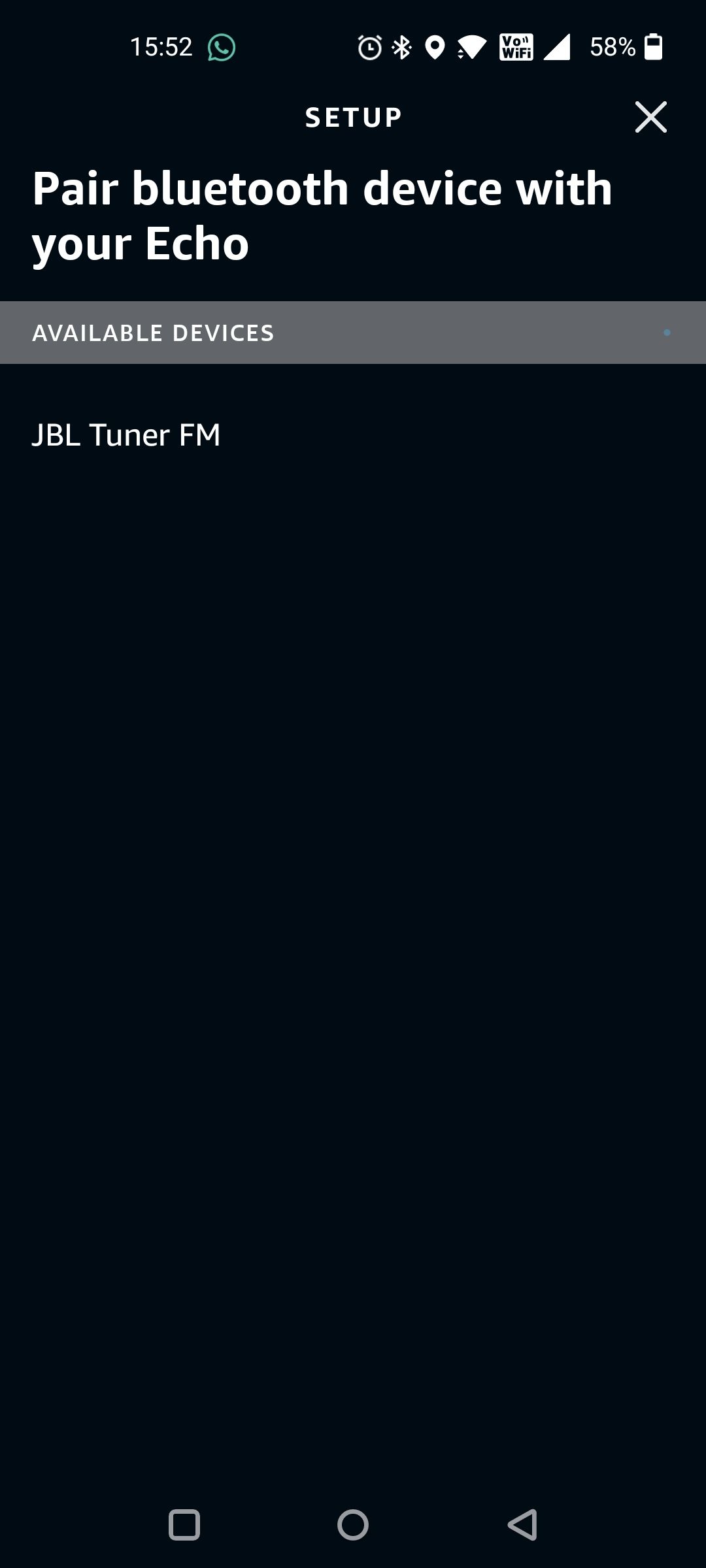 Внешняя колонка отображается как доступное устройство