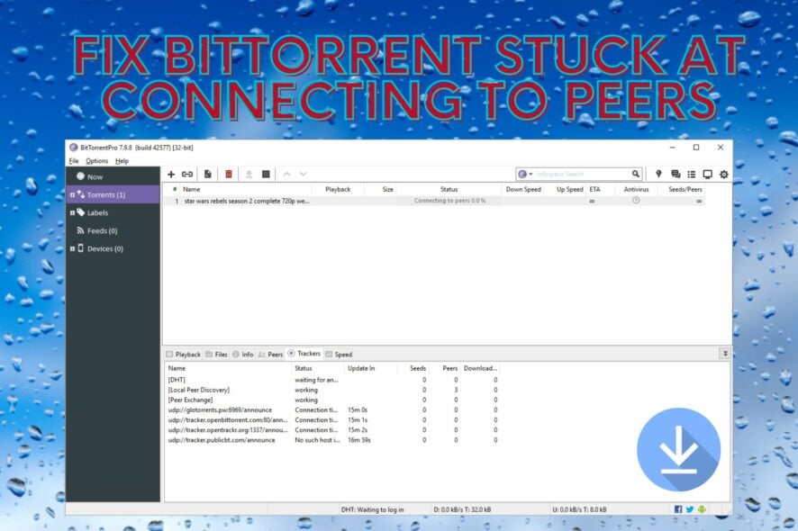 BitTorrent застревает на подключении — как исправить