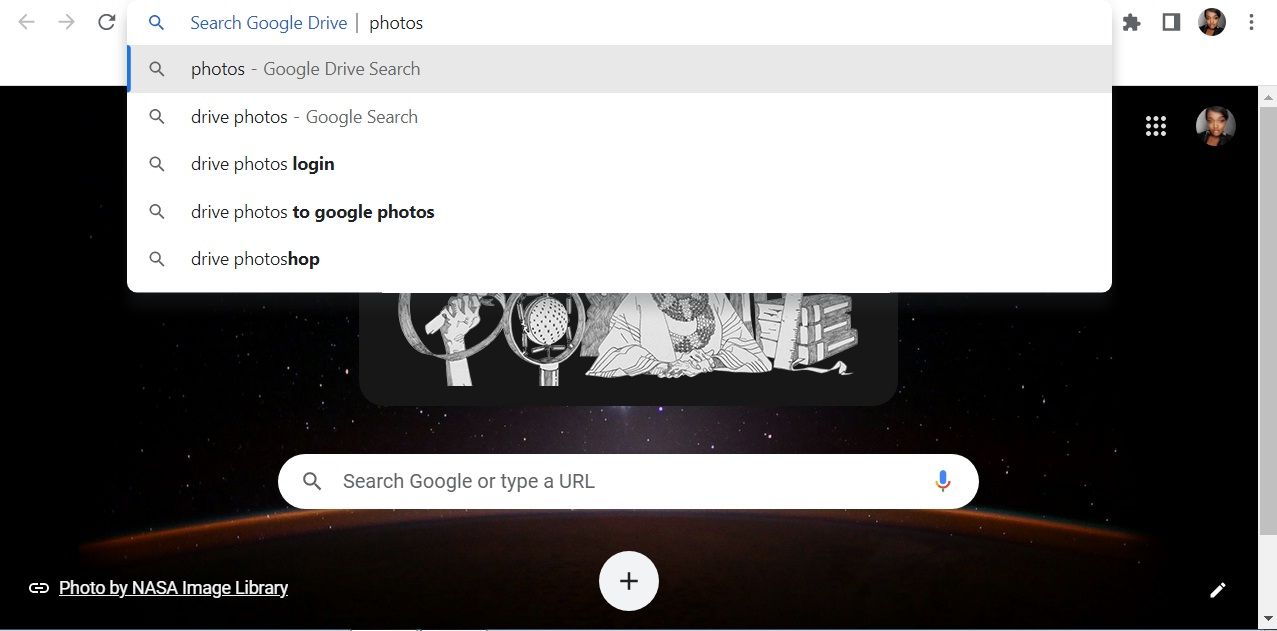 Поиск файлов Google Drive из адресной строки Chrome
