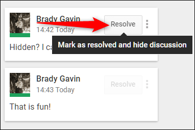 Комментарий помечен как «Готово»