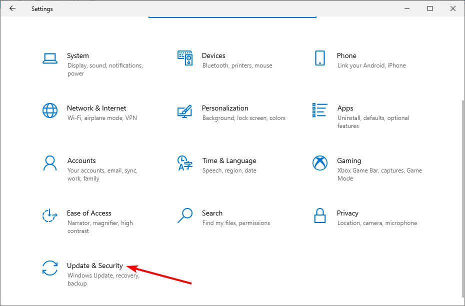 Окно «Обновление и безопасность» в Windows 10