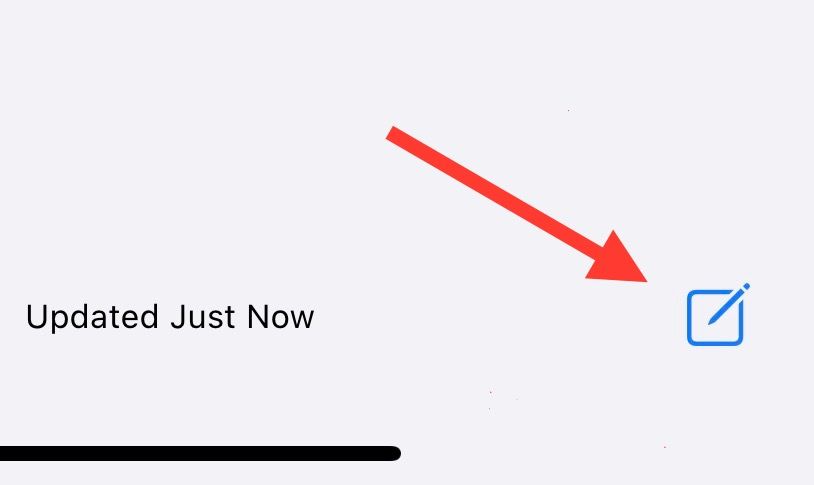 The compose icon at the bottom-right corner of the Mail app in iPhone.
