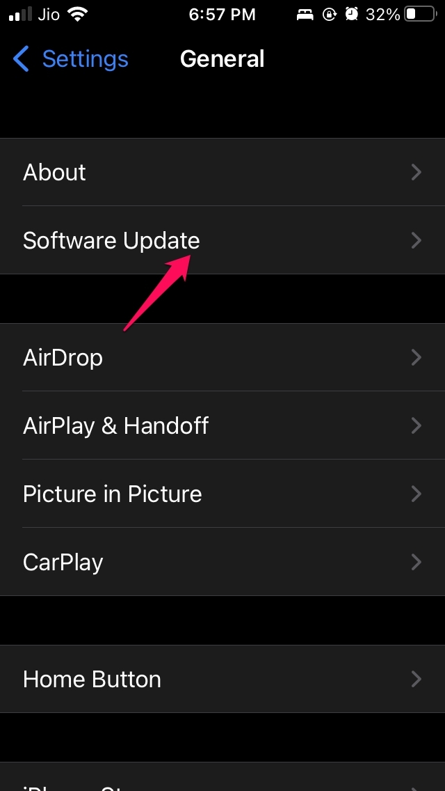 Atualização de software iOS