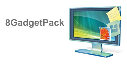 Логотип 8GadgetPack и пример рабочего стола
