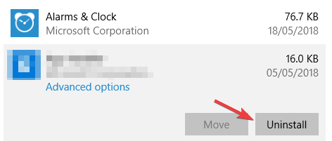 кнопка удаления Avast Secure Browser