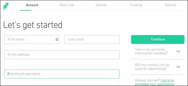 Экран уведомления о принятии заявки Robinhood