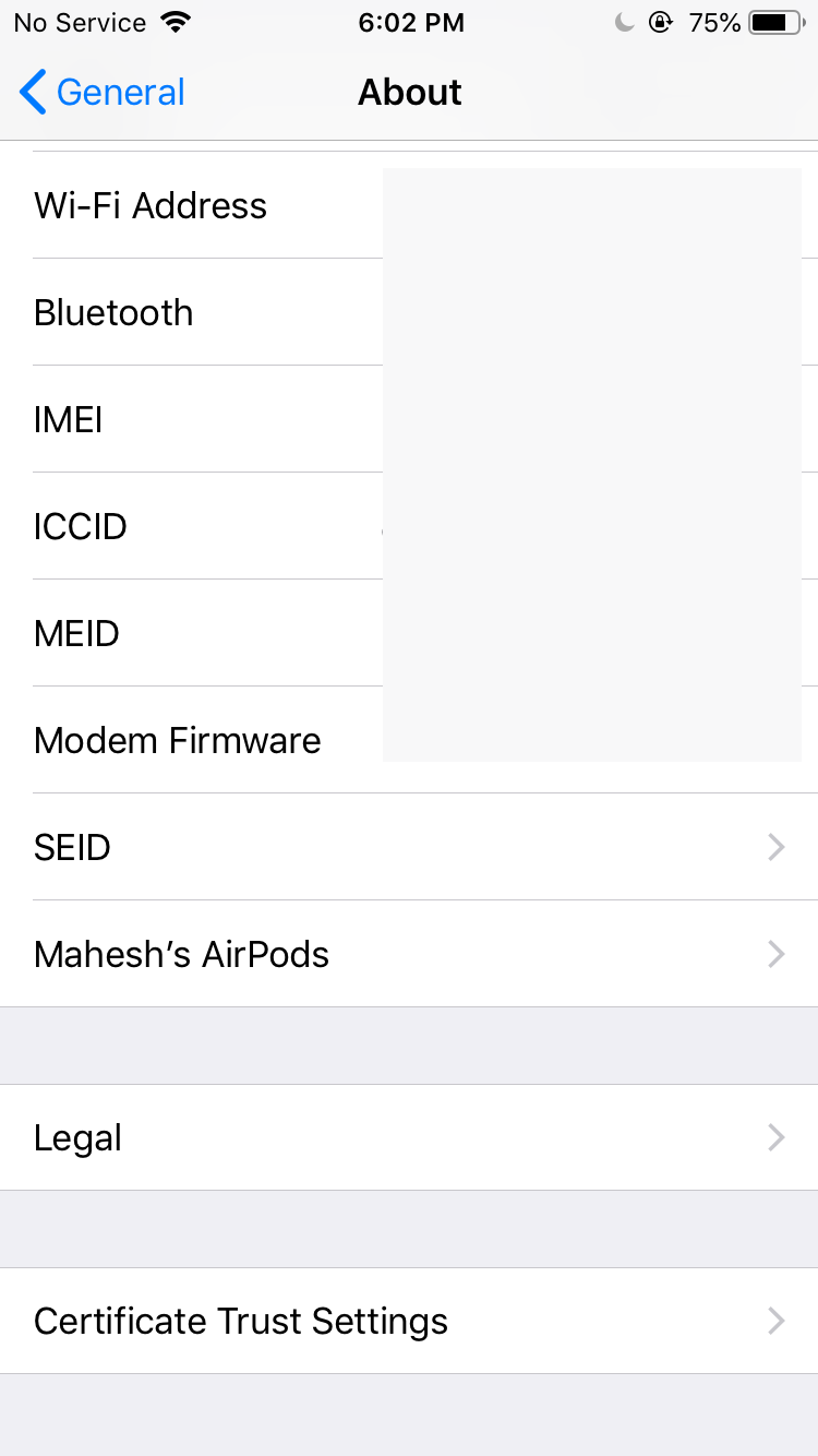 Выбор ваших AirPods в настройках iPhone