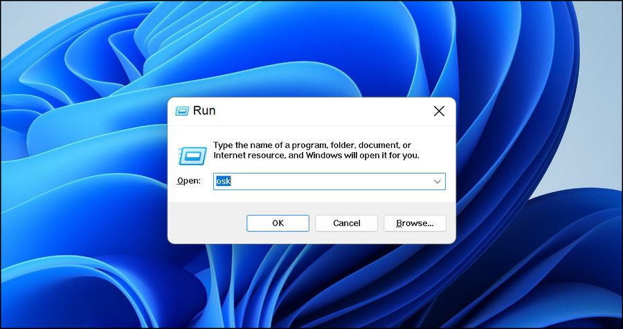Команда osk в окне Выполнить