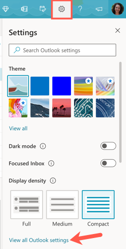 Click View All Outlook Settings