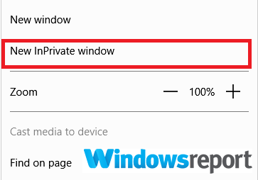 Окно InPrivate в Microsoft Edge