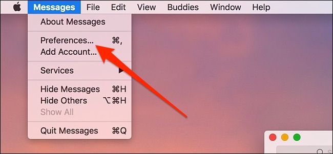 Настройки учётной записи iMessage на Mac