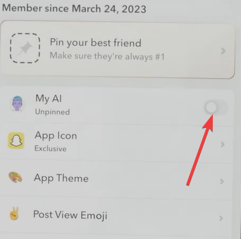 Включение My AI в Snapchat