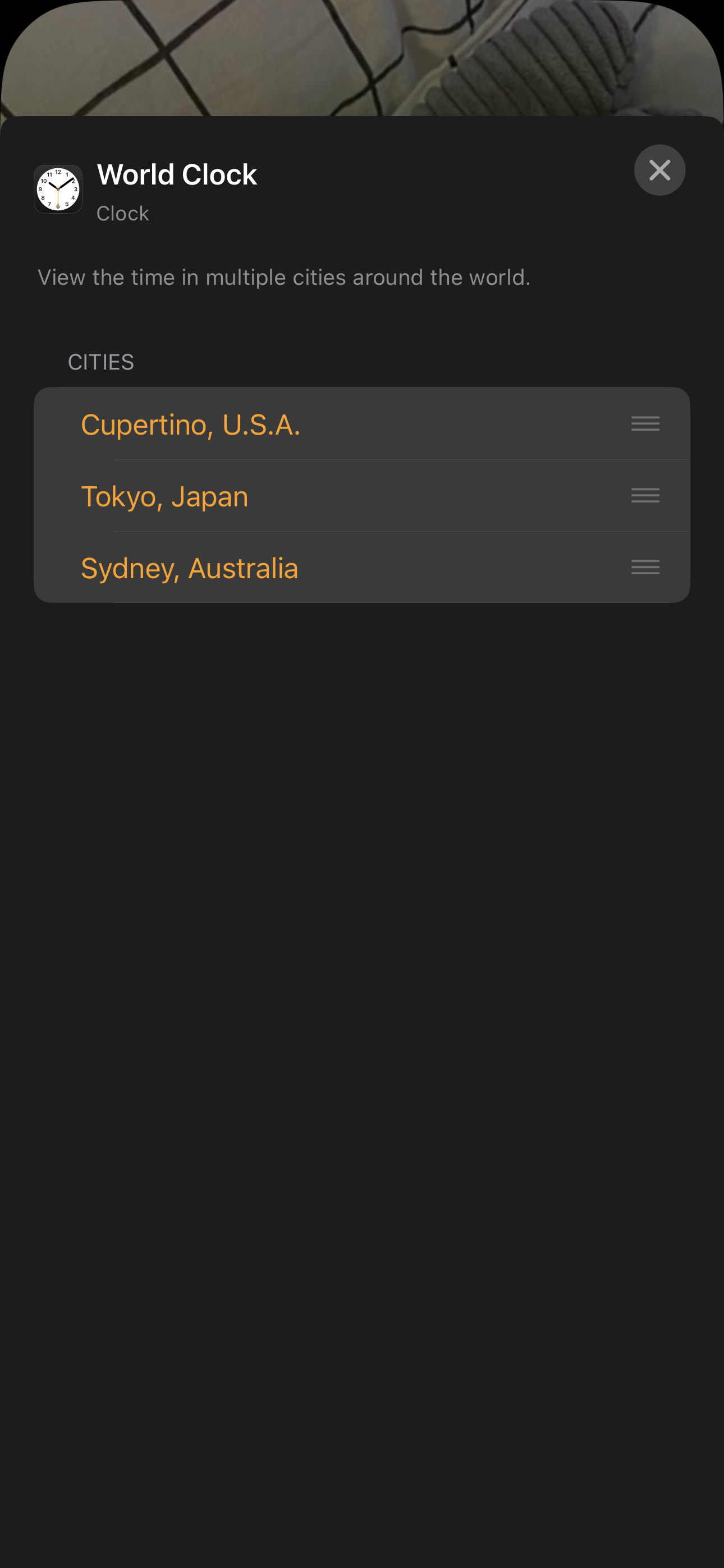 editing World Clock Lock Screen widget