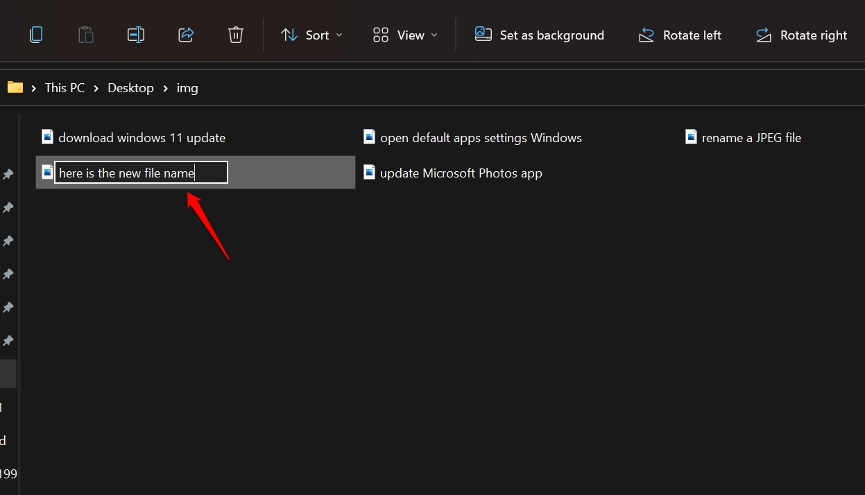 enter the new file name