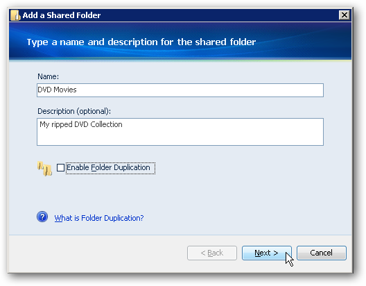 Выбор дублирования при создании папки