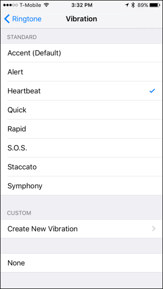 Кнопка создать новую вибрацию