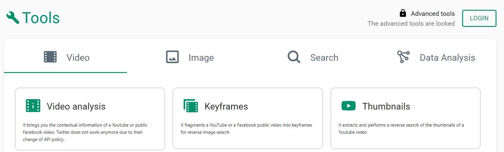 Переход в раздел Keyframes на вкладке Video в тулбоксе Fake News Debunker для сегментации и извлечения ключевых кадров.