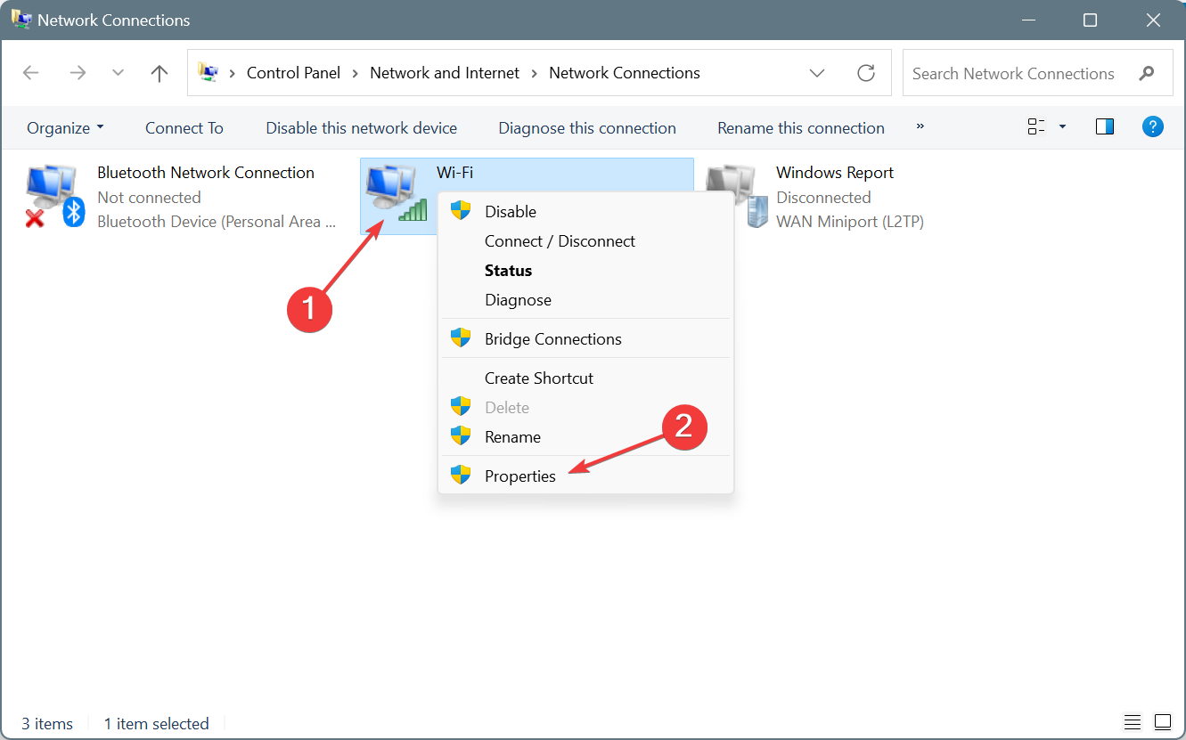 Свойства сетевого адаптера в Windows 11