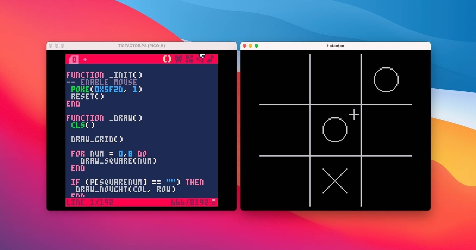 PICO-8: крестики‑нолики — руководство