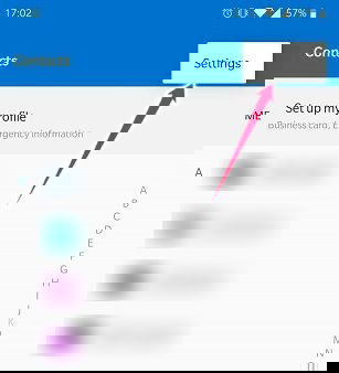 Настройки контактов