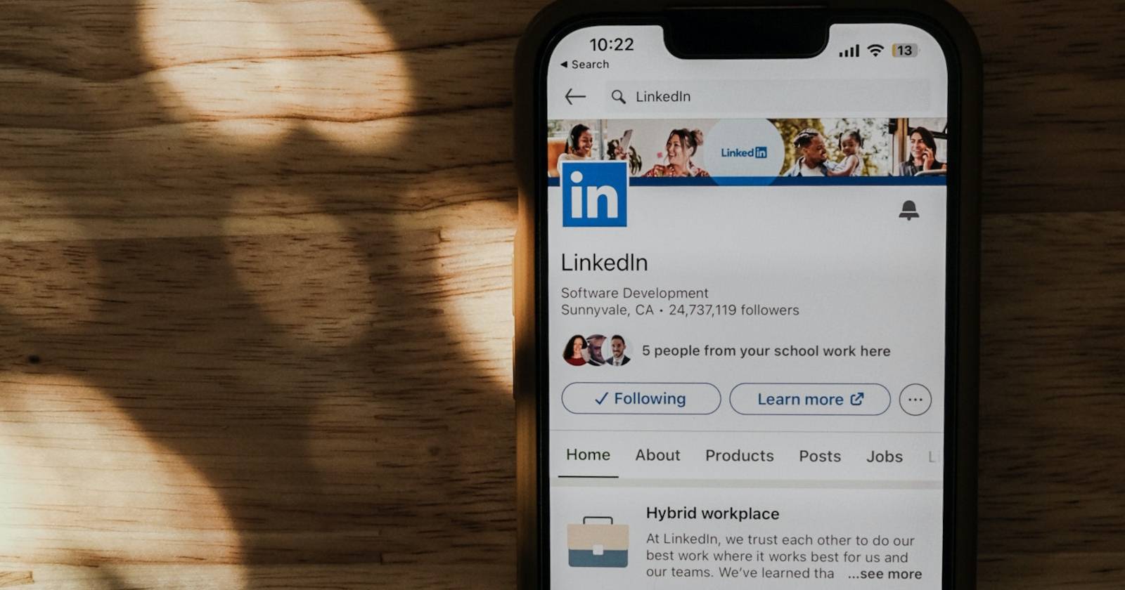 LinkedIn App and Profile on Smartphone