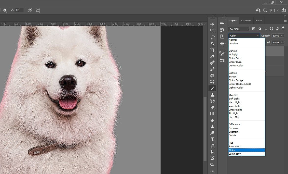 Шаг 8: смена режима наложения на Цвет