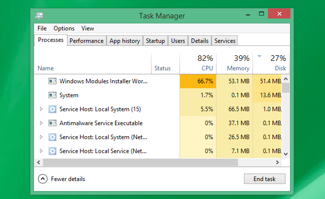 Диспетчер задач Windows с выделенным процессом и кнопкой завершения