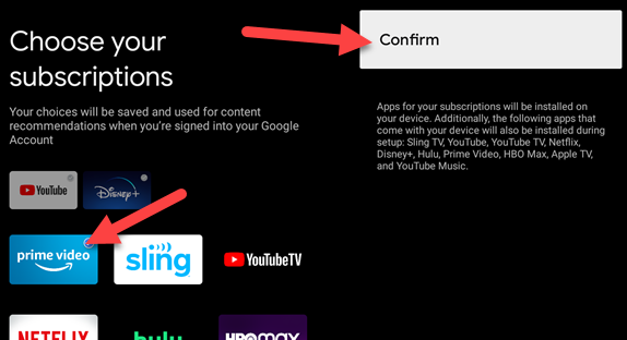 Выберите приложения и нажмите 